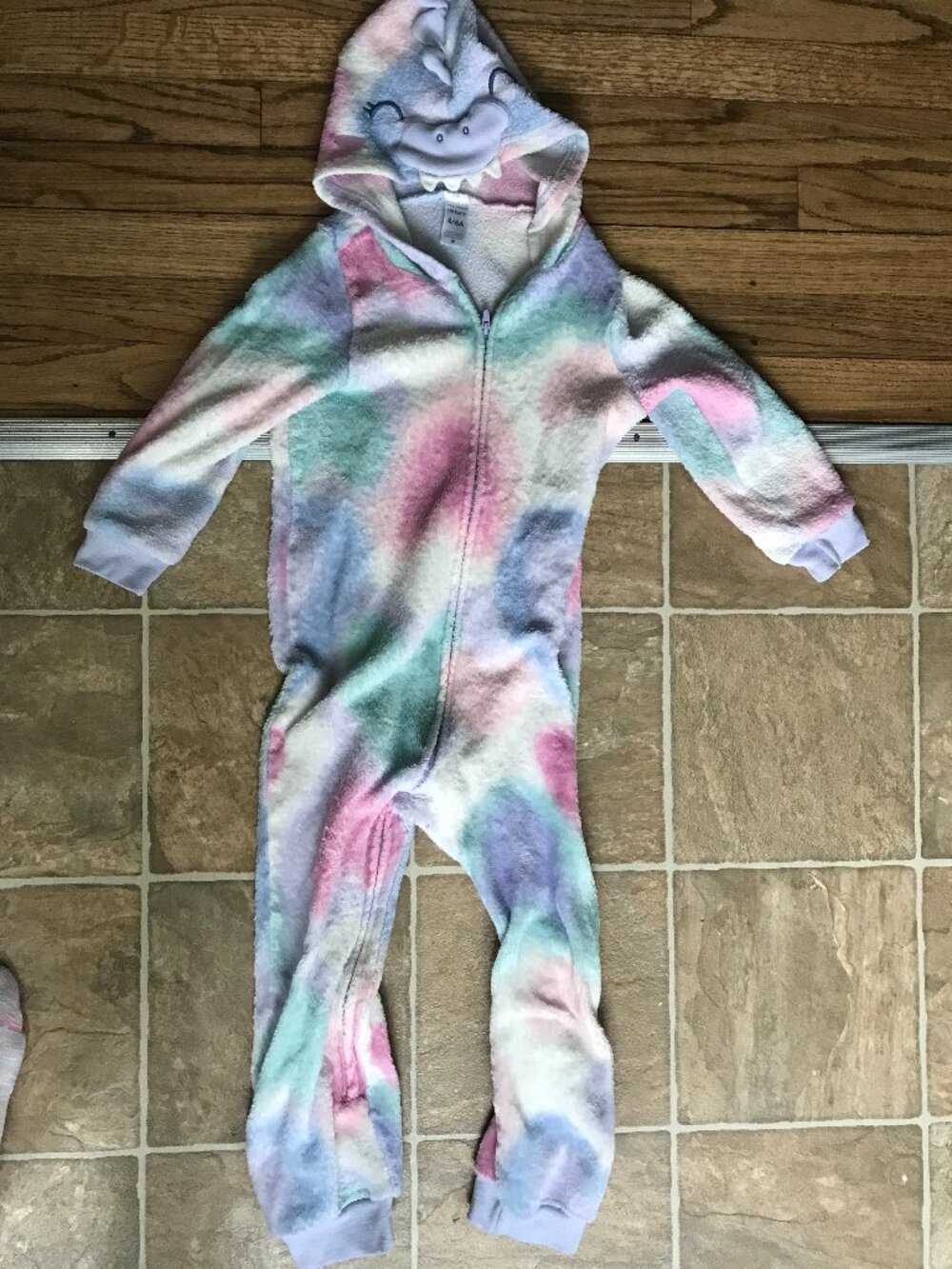 Monster tie-dye hooded fleece suit - 6